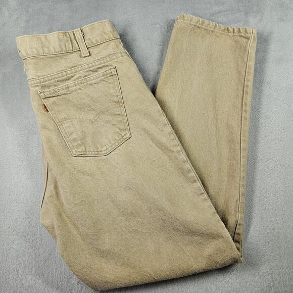 Vintage Levis 550 Orange Tab Jeans Mens 35x32* Relaxed Fit Tapered 90s USA Tan - Picture 7 of 16
